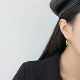 925 Sterling Silver Geometric Twist Stud Earrings Punk Hip Hop Party Jewelry