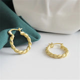 925 Sterling Silver Geometric Twist Stud Earrings Punk Hip Hop Party Jewelry