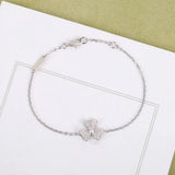 925 Silver Clover Bracelet Women 4 Leaf Charm Bangle