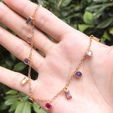 925 Sterling Silver Rainbow Necklace for Women