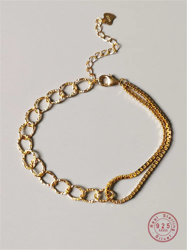 925 Silver European Chain Bracelet Punk Hip Hop Party 18k Gift