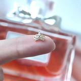 925 Silver Crown Zircon Stud Earrings Women Wedding Jewelry