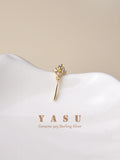 925 Silver Drop Earrings Crystal Water Drop Ear Piercing Yasu Small Jewelry