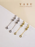 925 Silver Geometric Tassel Earrings for Women
