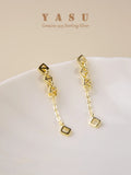 925 Silver Geometric Tassel Earrings for Women