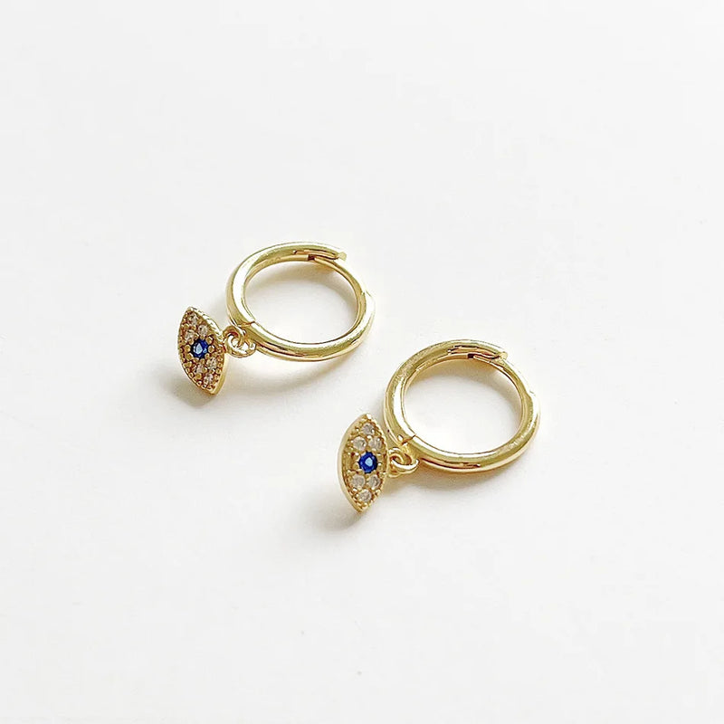 925 Silver Evil Eye Earrings Women Wedding Jewelry Gift