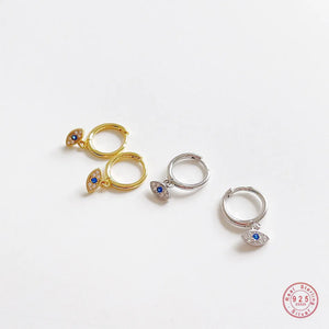925 Silver Evil Eye Earrings Women Wedding Jewelry Gift