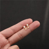 925 Silver Star Stud Earrings Charm Jewelry Gift