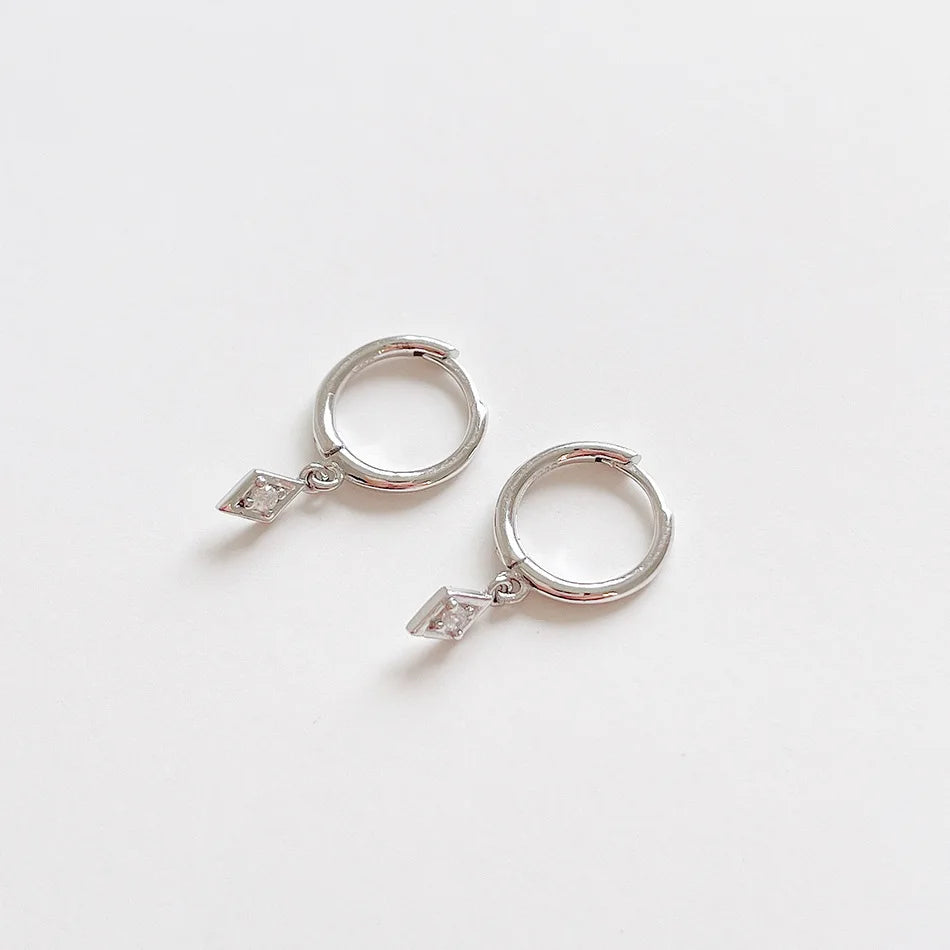 925 Silver Crystal Earrings Classic Wedding Party Jewelry