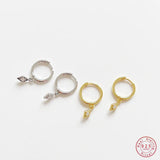 925 Silver Crystal Earrings Classic Wedding Party Jewelry