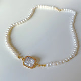 925 Silver European Crystal Square Pendant Necklace
