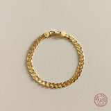 925 Silver Thick Chain Bracelet Male Punk Hip Hop 18k Jewelry