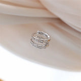 925 Silver Bamboo Stud Earrings Crystal Goddess Jewelry Gift