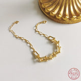 925 Sterling Silver Vintage Horseshoe Chain Bracelet Women Punk Hip-hop Jewelry