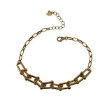 925 Sterling Silver Vintage Horseshoe Chain Bracelet Women Punk Hip-hop Jewelry