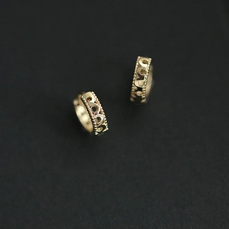 925 Silver Vintage Lace Flower Ear Bone Clip Earrings