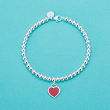 925 Sterling Silver Heart Bracelet Enamel Love Christmas Gift