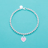 925 Sterling Silver Heart Bracelet Enamel Love Christmas Gift