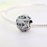 925 Silver Evil Eye Zirconia Bead Pan Charm Jewelry Making