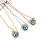 925 Silver Evil Eye Hamsa Cz Turquoises Pendant Necklace
