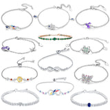 925 Silver Evil Eye Pendant Zircon Infinity Bracelet Gift