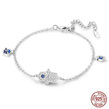 925 Silver Evil Eye Pendant Zircon Infinity Bracelet Gift