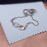 925 Silver Evil Eye Pendant Zircon Infinity Bracelet Gift