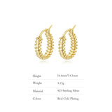 925 Silver Rivet Earrings Metal Sense Delicate Jewelry Gift