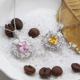 925 Silver Crystal Necklace - Sweet Pendant Jewelry