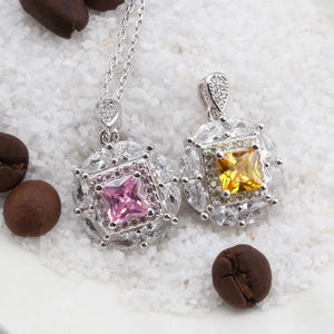 925 Silver Crystal Necklace - Sweet Pendant Jewelry