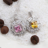 925 Silver Crystal Necklace - Sweet Pendant Jewelry