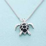 925 Silver Sweet Enamel Candy Pendant Turtle Necklace