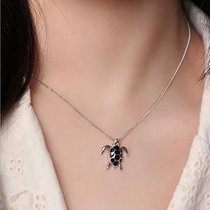 925 Silver Sweet Enamel Candy Pendant Turtle Necklace