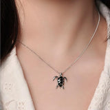 925 Silver Sweet Enamel Candy Pendant Turtle Necklace
