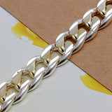 925 Sterling Silver 10mm Chain Wedding Bracelet Gift