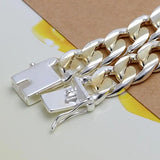 925 Sterling Silver 10mm Chain Wedding Bracelet