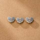 925 Silver Matte Safety Lock Charm Bead Retro Spacer DIY Jewelry Making