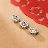 925 Silver Matte Safety Lock Charm Bead Retro Spacer DIY Jewelry Making
