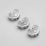 925 Silver Matte Safety Lock Charm Bead Retro Spacer DIY Jewelry Making