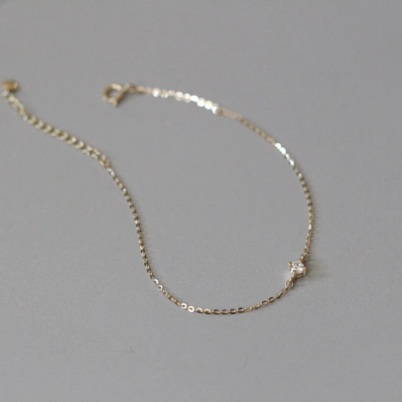 925 Silver Crystal Bracelet 14k Plating Classic Women Party Jewelry