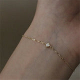 925 Silver Crystal Bracelet 14k Plating Classic Women Party Jewelry