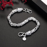 925 Silver Dragon Head Chain Bracelet for Man Women