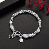 925 Silver Dragon Head Chain Bracelet for Man Women