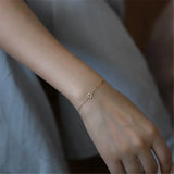 925 Sterling Silver Star Zircon Bracelet 14K Plated Chain Women Wedding Jewelry