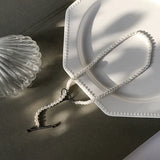 925 Silver Heart Pearl Pendant Necklace Women Party Gift Jewelry