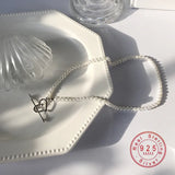 925 Silver Heart Pearl Pendant Necklace Women Party Gift Jewelry