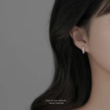 925 Silver Zircon Leaf Earrings for Women Girl Jewelry Accessories