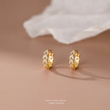 925 Silver Zircon Leaf Earrings for Women Girl Jewelry Accessories