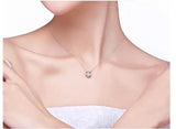 925 Silver Necklace with Small Circle Crystal Pendant