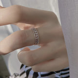 925 Silver Lace Ring For Women Open Adjustable Wedding Party Gift